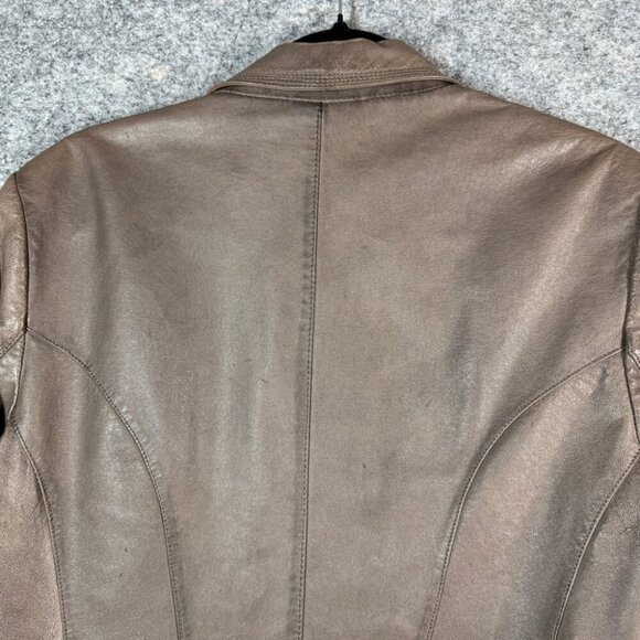 DANIER Women's Tan Leather Jacket - Picture 12 of 14